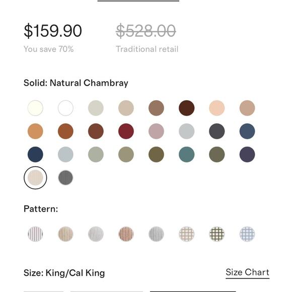 Quince European Linen Duvet Cover Natural Chambray Size King/CalKing - Picture 6 of 8